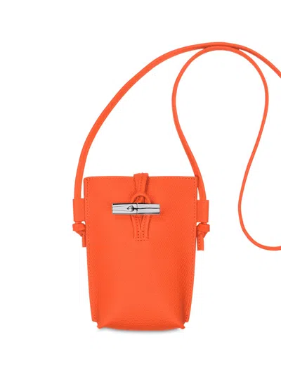 Longchamp `roseau` Phone Case In Orange
