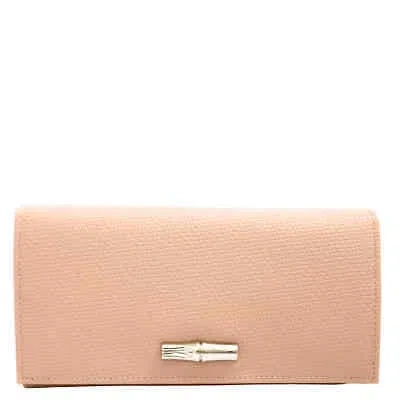 Pre-owned Longchamp Roseau Powder Ladies 3.9 X 7.7 In Wallets L3146hpn133 L3146hpn133 In Pink