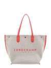 Longchamp Grosser Roseau L Shopper In Fraise