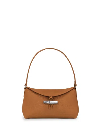 Longchamp `roseau` Small Handbag In Beige