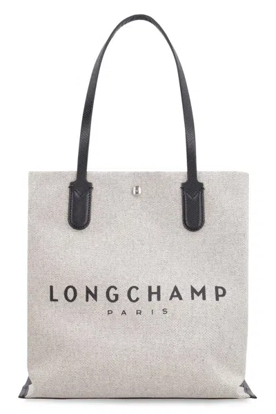 Longchamp Essential Toile Large Canvas Tote In Ecru