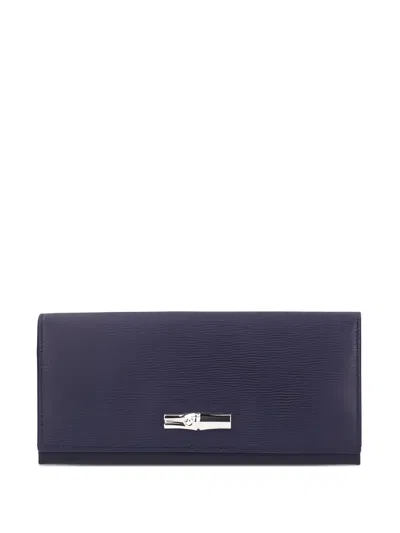 Longchamp Roseau Wallet In Blue