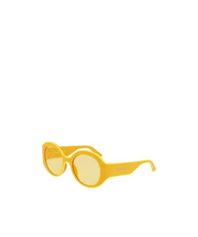 Longchamp Round Frame Sunglasses In Yellow