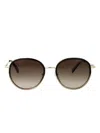 Longchamp Round-frame Sunglasses In Gold