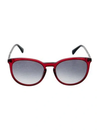 Pre-owned Longchamp Round Gradient Sunglasses In Red
