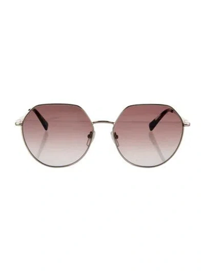 Pre-owned Longchamp Round Gradient Sunglasses In Silver