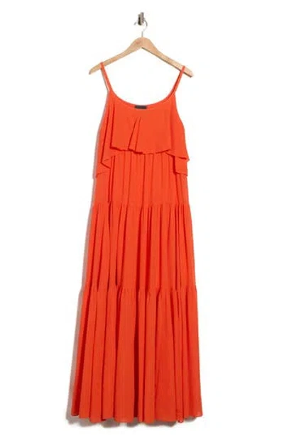 Longchamp Ruffled Tiered Maxi Dress In Orange