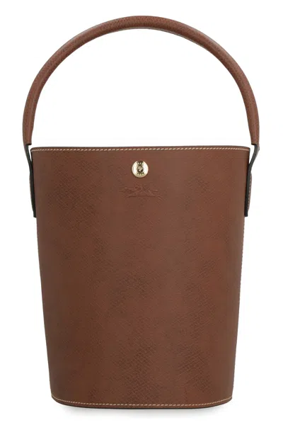 Longchamp S Épure Brown Bucket Bag