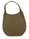 Longchamp Textured Pebbled Shoulder Bag With Strap And Handle In Green