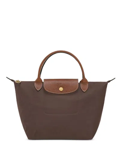 Longchamp S Le Pliage Leather-trim Tote Bag In Brown