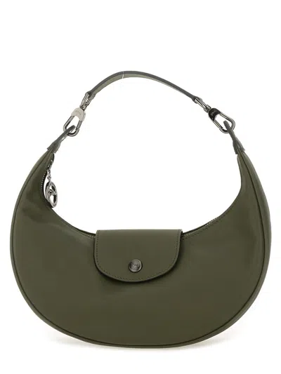 Longchamp Shoulder Bag With Adjustable Strap And Curved Shape In Brown