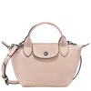 Longchamp Le Pliage Xtra Leather Bag With Shoulder Strap In Nude