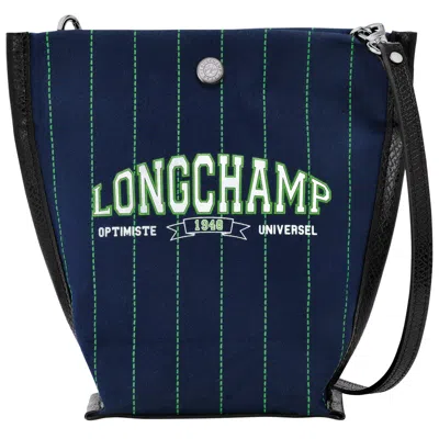 Longchamp Essential Xs Canvas Crossbody In Blue