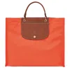 Longchamp Cabas Recycled Canvas Top Handle Tote In Carrot