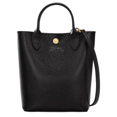 Longchamp Xs Épure Grained Leather Tote Bag In Black