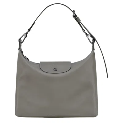 Longchamp Medium Le Pliage Xtra Leather Hobo Bag In Gray