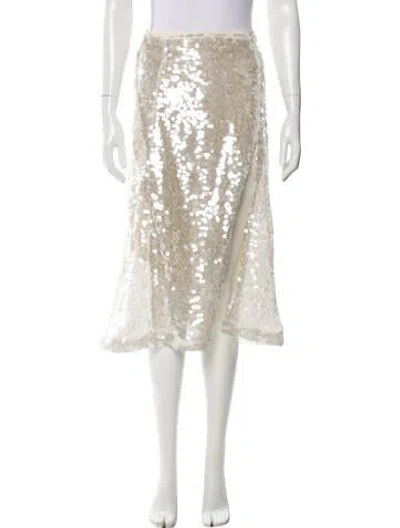 Pre-owned Longchamp Sequin Embellishments Knee-length Skirt In Neutral