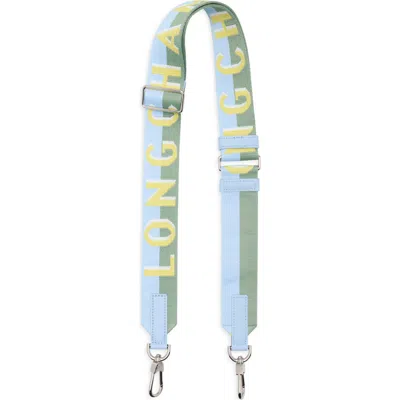 Longchamp Shadow Adjustable Canvas Shoulder Strap In Blue