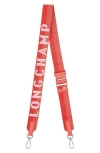Longchamp Shadow Adjustable Canvas Shoulder Strap In Red