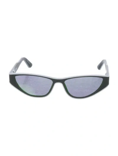 Pre-owned Longchamp Shield Tinted Sunglasses In Green