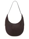 Longchamp Curved Shoulder Bag In Fine-grained Cowhide Leather In Brown