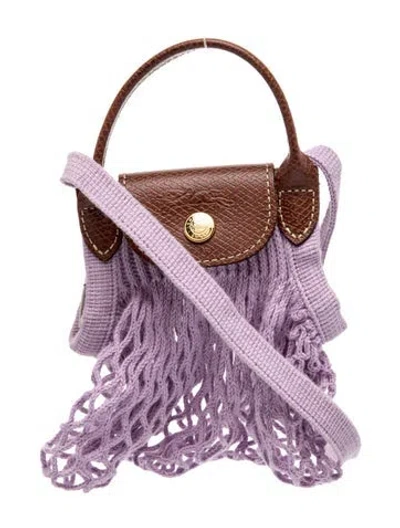 Pre-owned Longchamp Shoulder Bag In Purple
