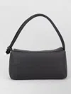 Longchamp Shoulder Bag Rectangular Shape Textured Surface Handle In Black