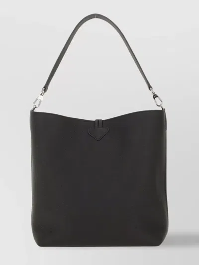 Longchamp Shoulder Bag With Adjustable Strap And Metal Hardware
