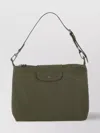Longchamp Shoulder Bag With Adjustable Strap And Metal Hardware In Green