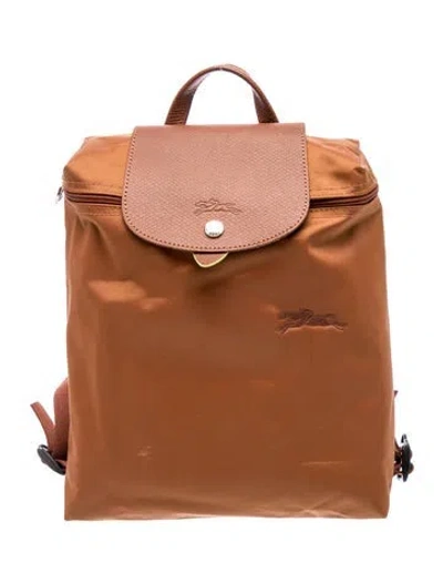 Pre-owned Longchamp Signature Backpack In Brown