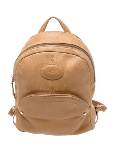 Pre-owned Longchamp Signature Backpack In Neutral