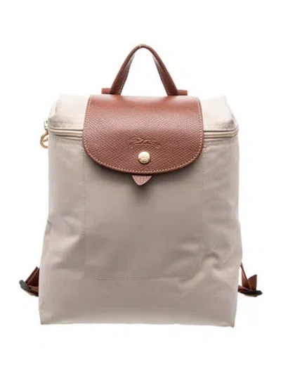 Pre-owned Longchamp Signature Backpack In Neutral