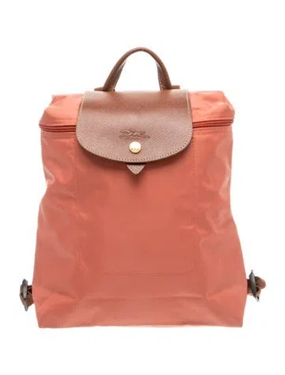 Pre-owned Longchamp Signature Backpack In Pink