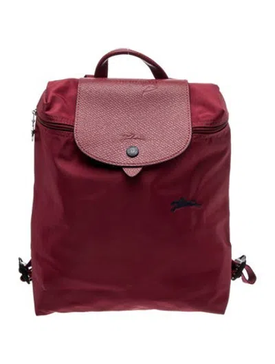 Pre-owned Longchamp Signature Backpack In Red