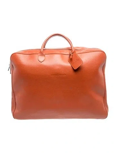 Pre-owned Longchamp Signature Briefcase In Brown