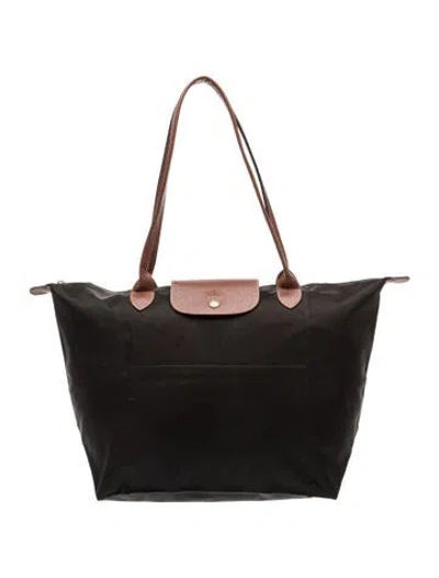 Pre-owned Longchamp Signature Le Pliage In Black
