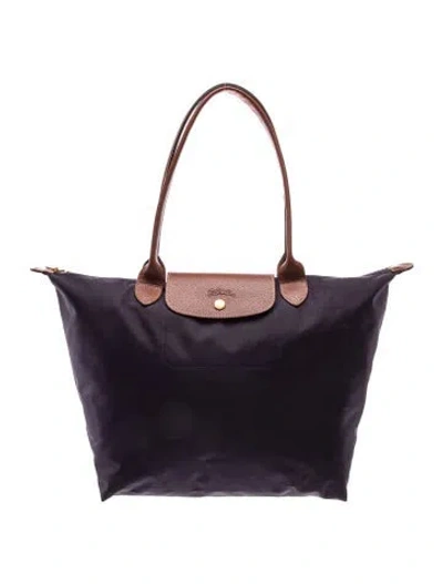 Pre-owned Longchamp Signature Le Pliage "shopping" In Black
