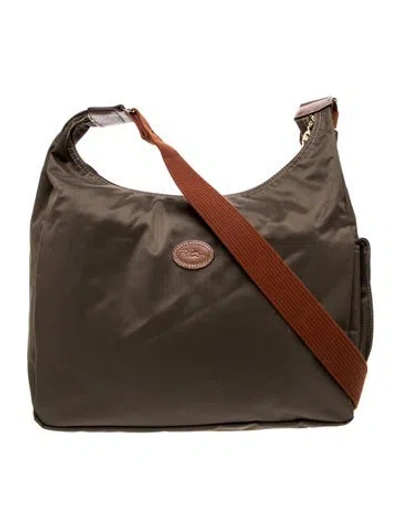 Pre-owned Longchamp Signature Le Pliage Shoulder Bag In Brown
