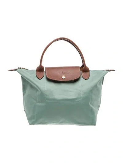 Pre-owned Longchamp Signature Le Pliage Type "s" In Green