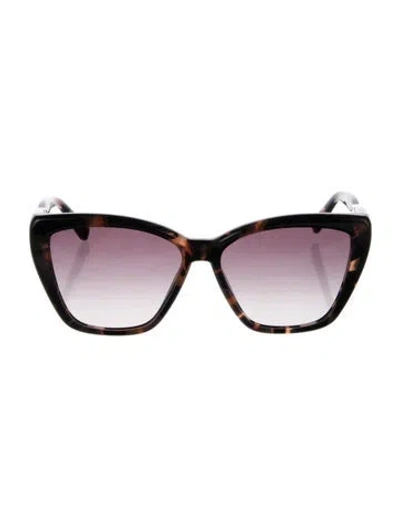 Pre-owned Longchamp Signature Logo Cat-eye Sunglasses In Brown