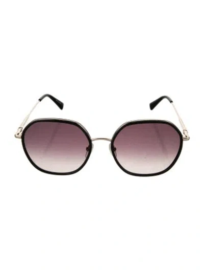Pre-owned Longchamp Signature Logo Round Sunglasses In Black