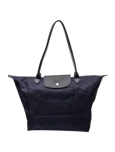 Pre-owned Longchamp Signature Modele Depose In Blue