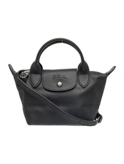Pre-owned Longchamp Signature Modele Depose Mini In Black