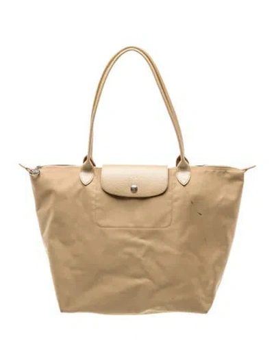 Pre-owned Longchamp Signature In Neutral