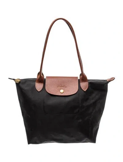 Pre-owned Longchamp Signature Shoulder Bag In Black