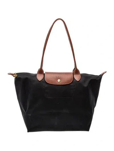 Pre-owned Longchamp Signature Shoulder Bag In Black