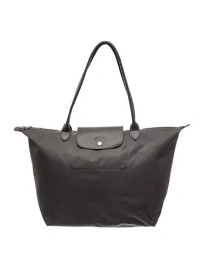Pre-owned Longchamp Signature Shoulder Bag In Black