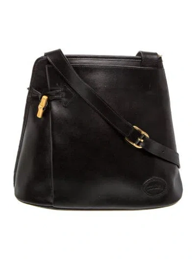 Pre-owned Longchamp Signature Shoulder Bag In Black