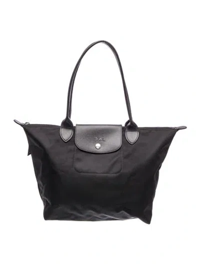 Pre-owned Longchamp Signature Shoulder Bag In Black