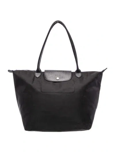 Pre-owned Longchamp Signature Shoulder Bag In Black